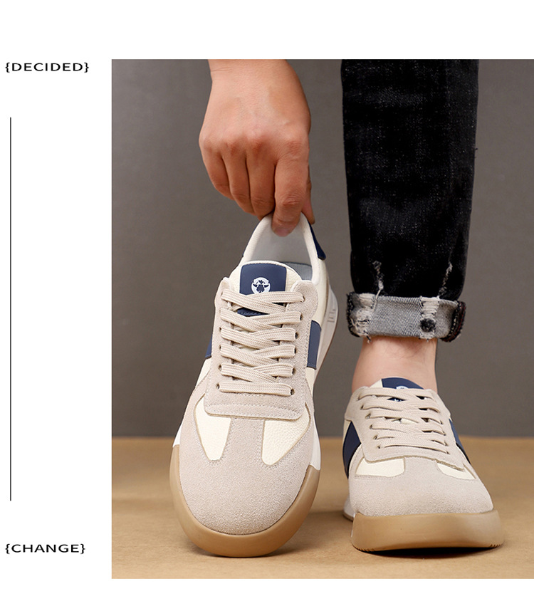 Men's Color-Block Casual Sneakers with Suede Panels