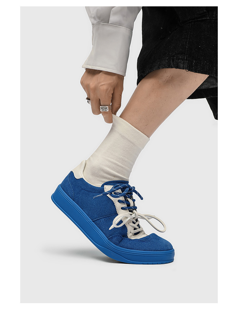 Men's Retro Suede Casual Sneakers with Double Laces