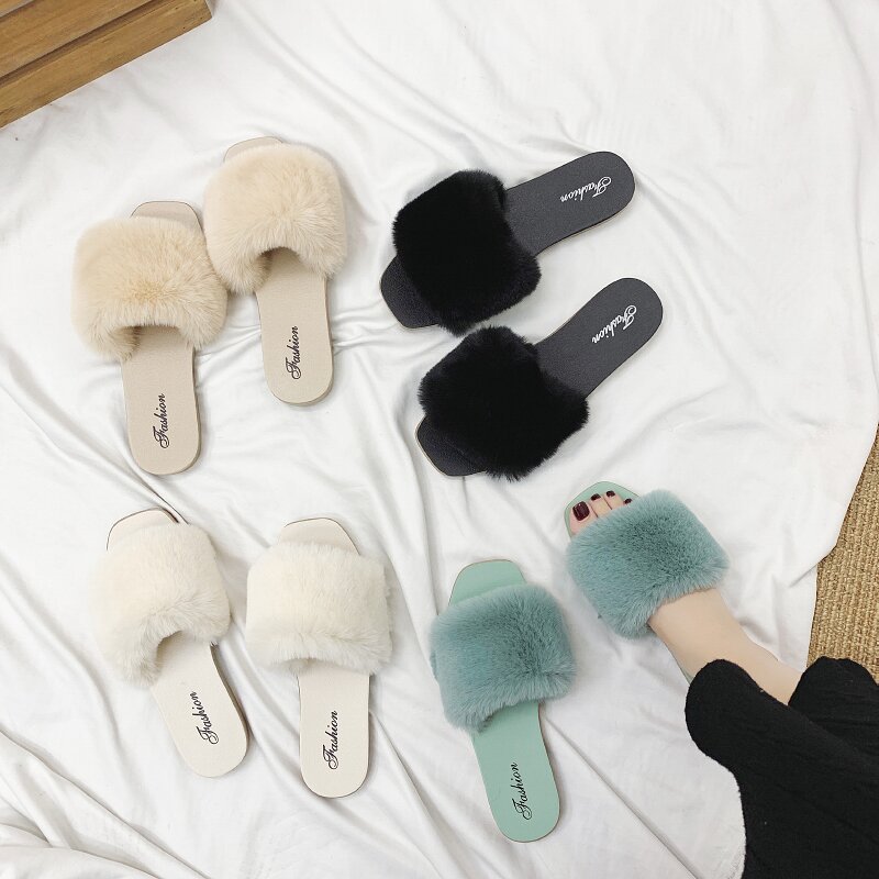 Pantuflas de mujer con suave pelo sintético 2