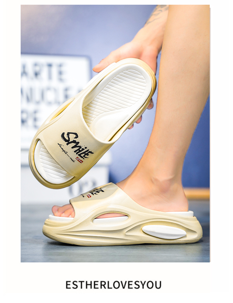 Unisex-Slipper mit dicker Sohle und Smiley-Print