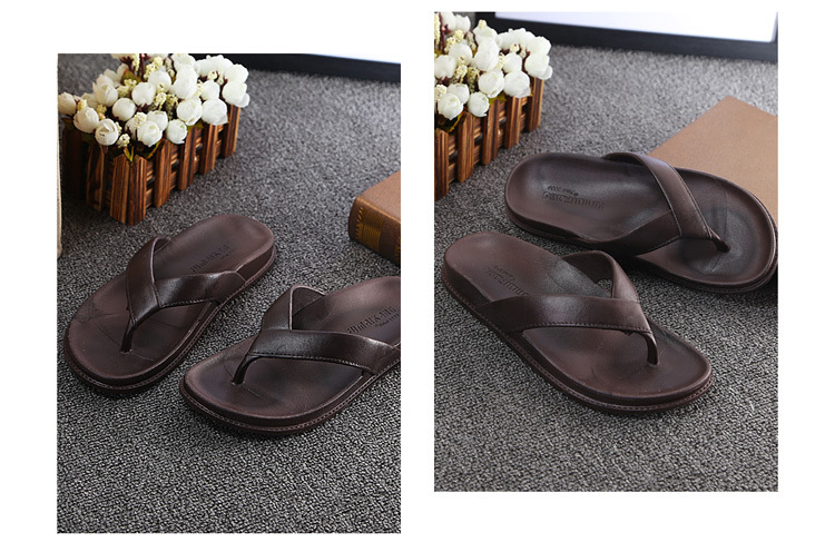 Unisex Flat Leather Thong Sandals