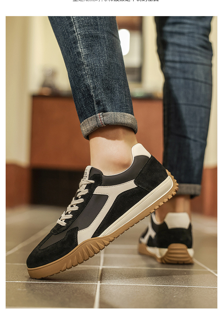 Retro-Sneaker für Herren mit niedrigem Schaft, Wildledereinsätzen und Gummisohle