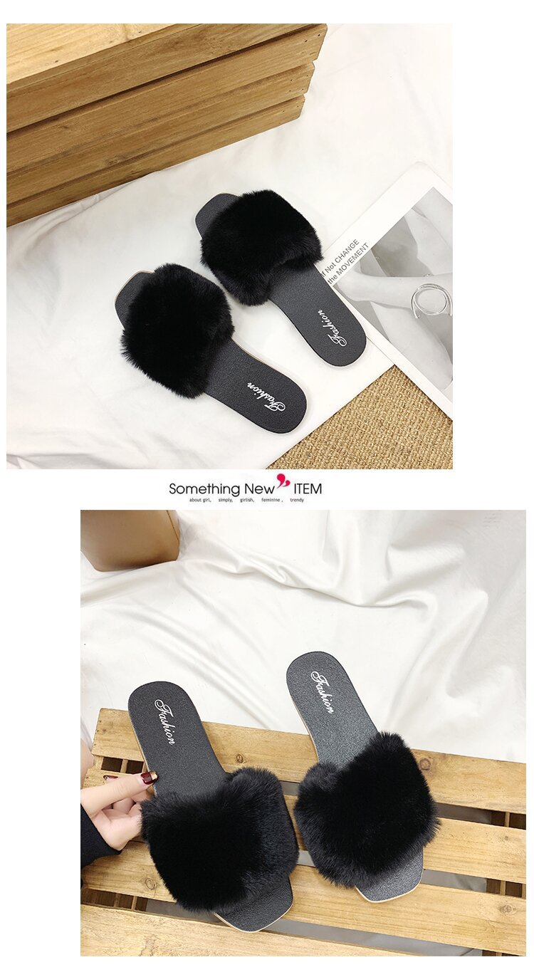 Pantuflas de mujer con suave pelo sintético