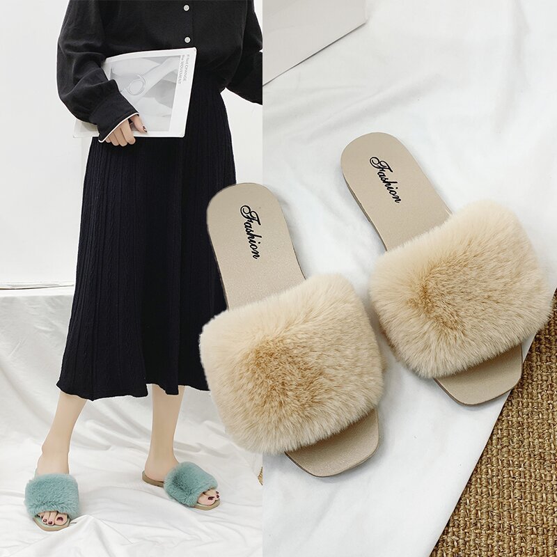 Pantuflas de mujer con suave pelo sintético 3