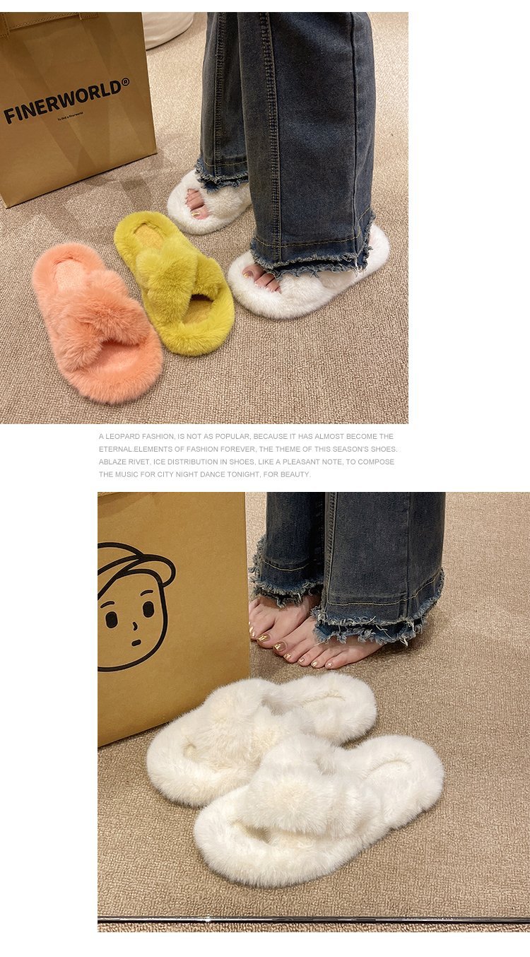 Pantuflas de mujer con tiras cruzadas y suave piel sintética.