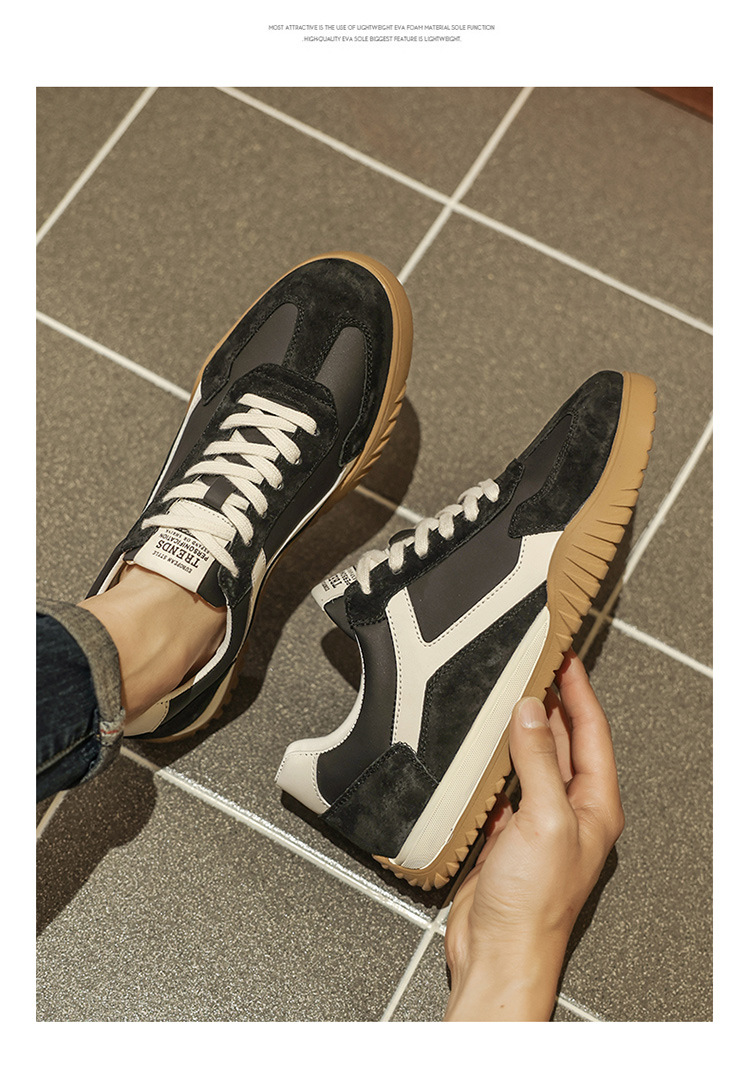 Retro-Sneaker für Herren mit niedrigem Schaft, Wildledereinsätzen und Gummisohle