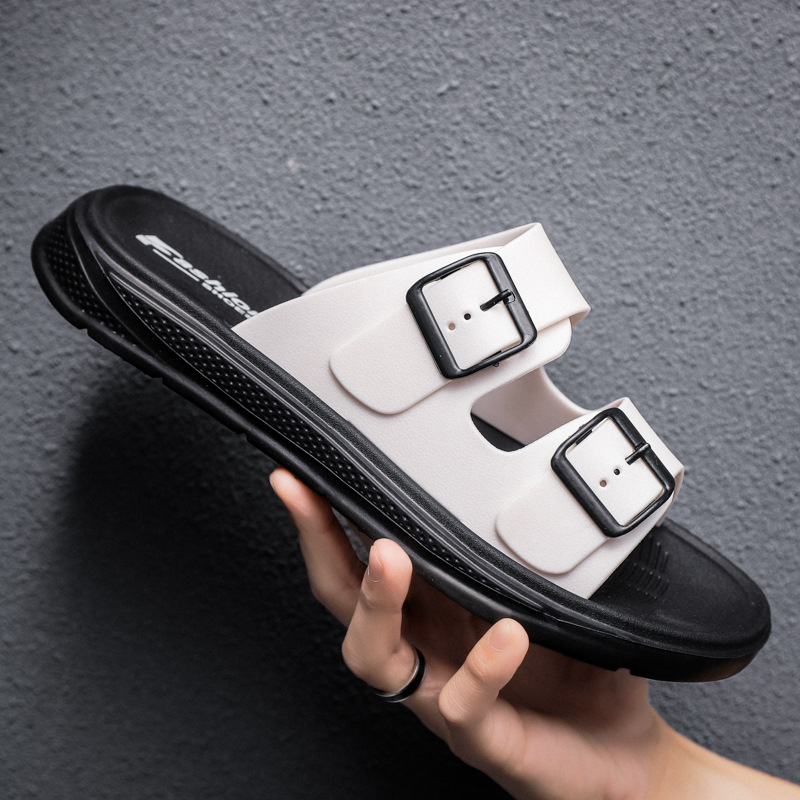 Men's Double Strap Buckle Slide Sandals 3