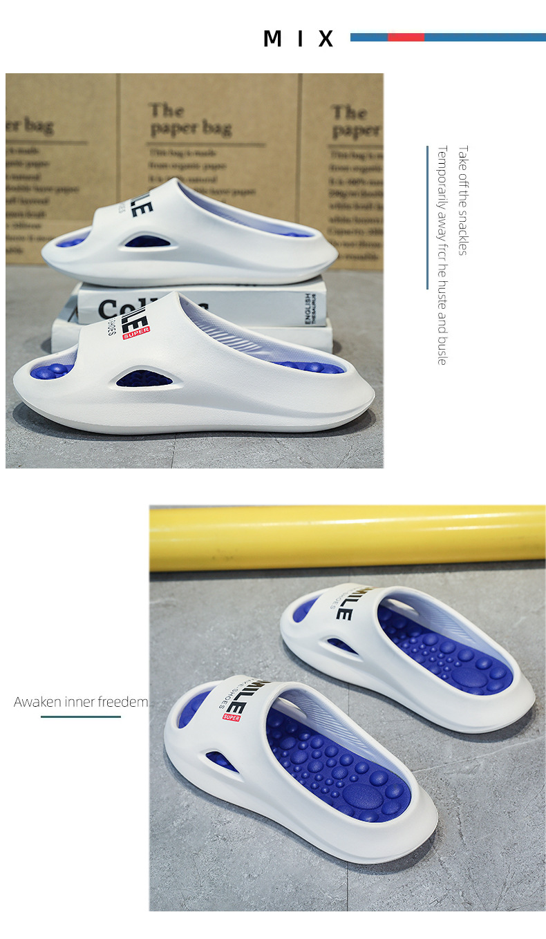 Unisex Thick Sole Massage Slippers Open Toe Slides