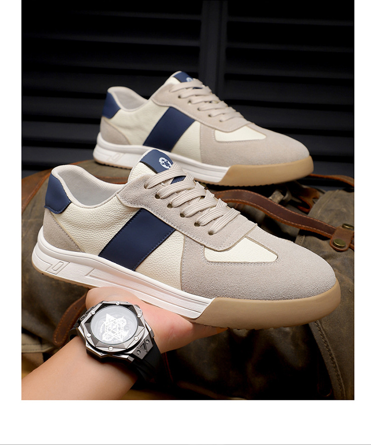 Men's Color-Block Casual Sneakers with Suede Panels
