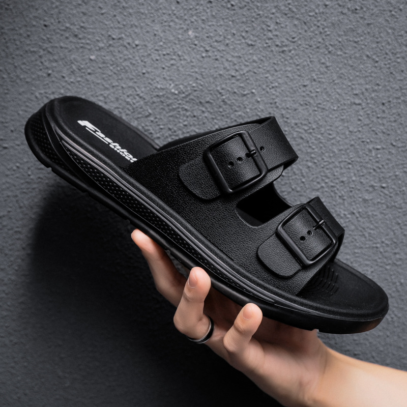 Sandalias de hombre con hebilla y doble tira
