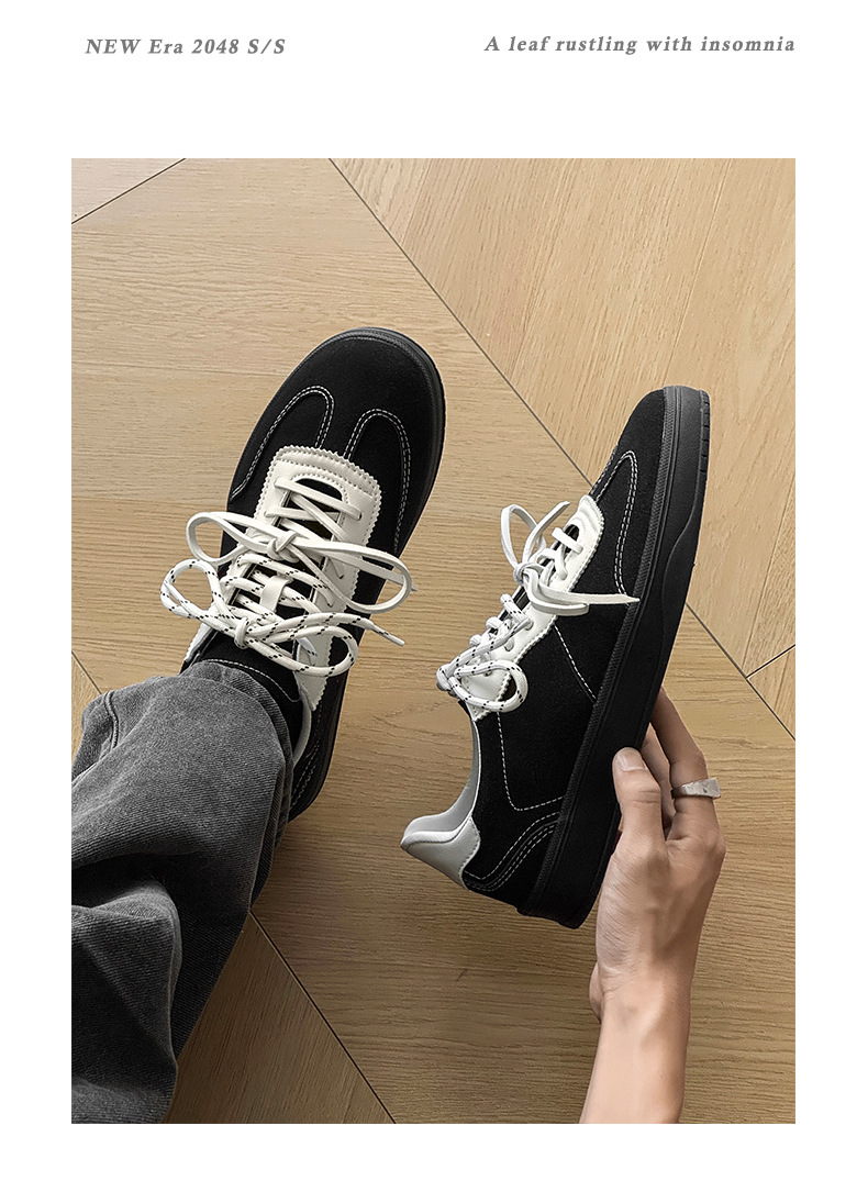 Men's Retro Suede Casual Sneakers with Double Laces