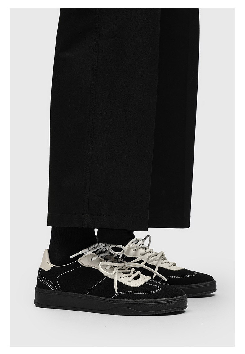 Men's Retro Suede Casual Sneakers with Double Laces