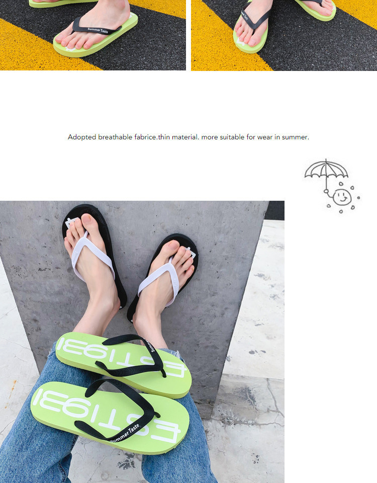 Unisex Summer Beach Flip Flops with Graphic Print