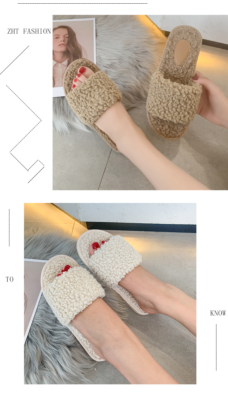 Dames slippers van pluizig teddyfleece