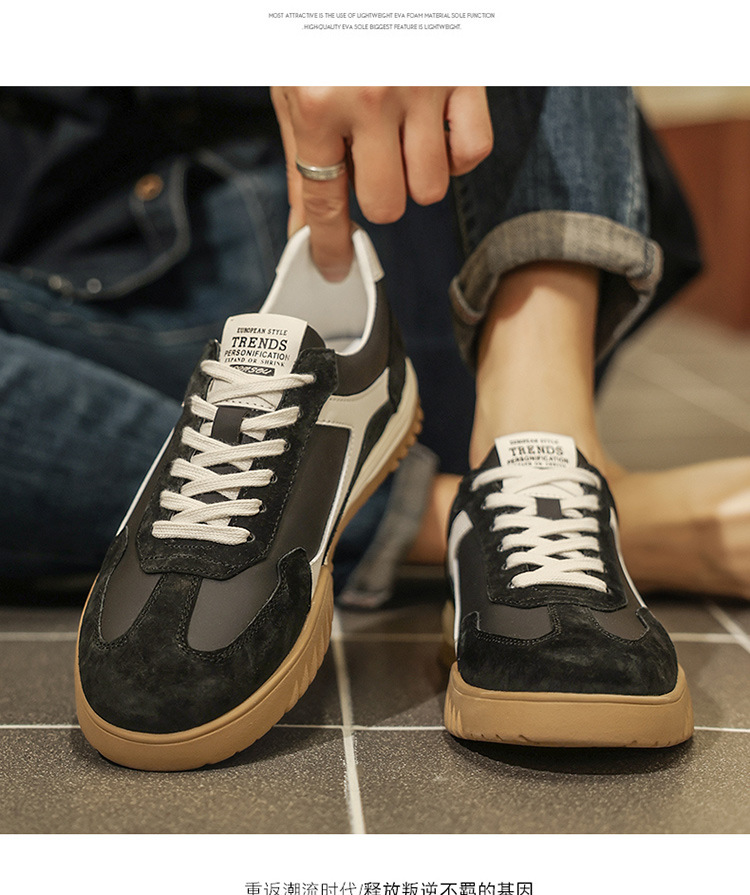 Retro-Sneaker für Herren mit niedrigem Schaft, Wildledereinsätzen und Gummisohle