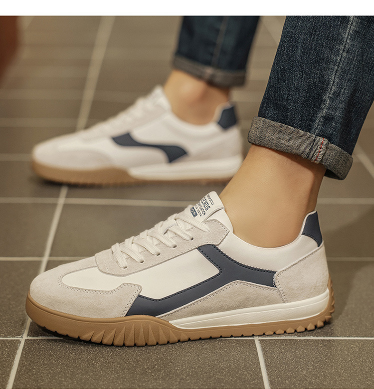 Retro-Sneaker für Herren mit niedrigem Schaft, Wildledereinsätzen und Gummisohle