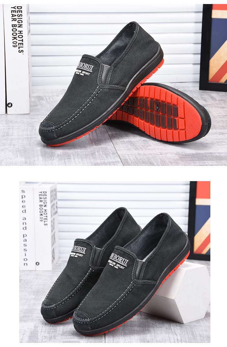 Lässige Herren-Slipper aus Canvas mit kontrastierender Sohle