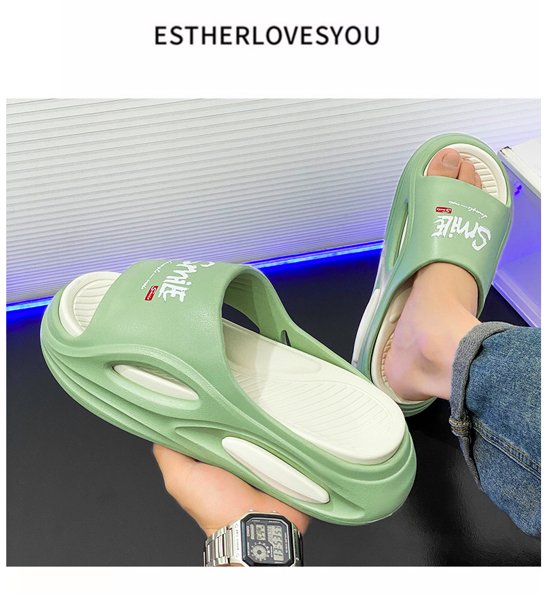Unisex-Slipper mit dicker Sohle und Smiley-Print