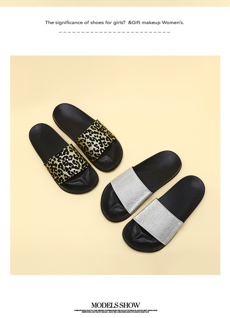 Damen-Slipper mit Leopardenmuster