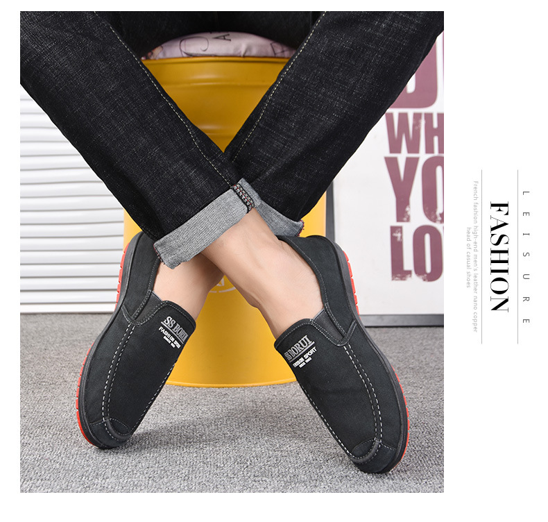 Lässige Herren-Slipper aus Canvas mit kontrastierender Sohle