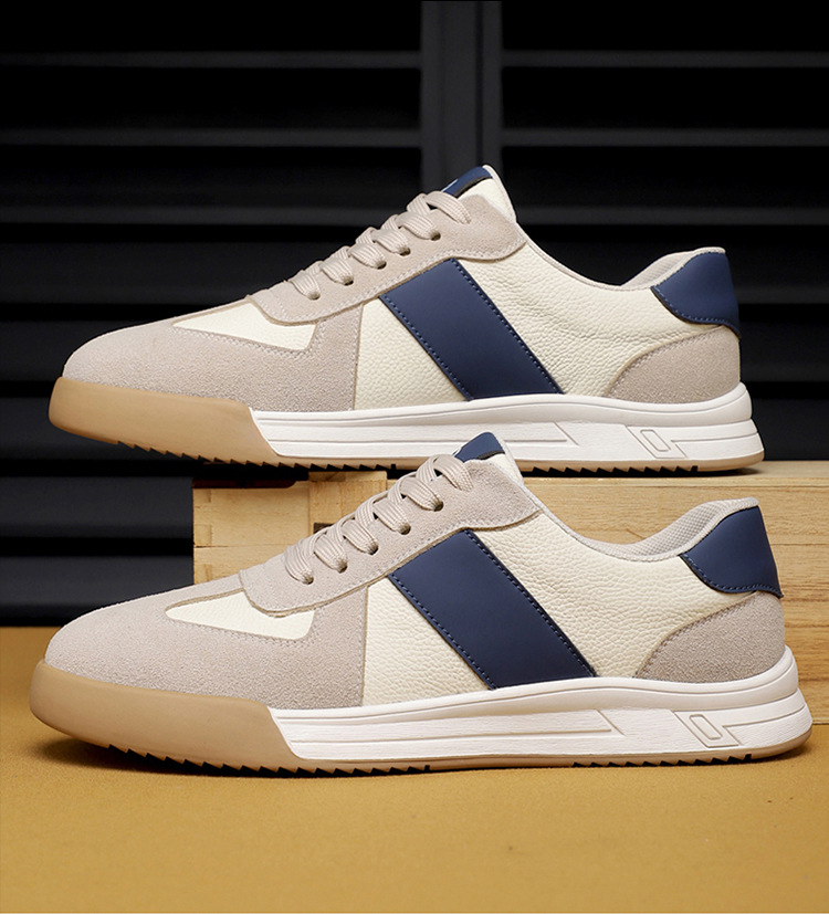 Men's Color-Block Casual Sneakers with Suede Panels