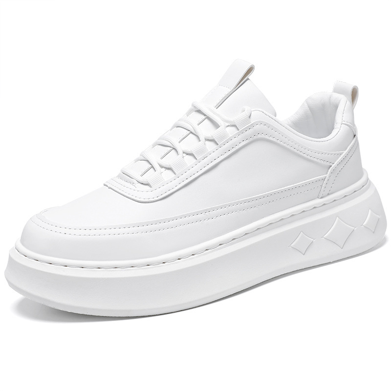 Men's White Platform Casual Sneakers